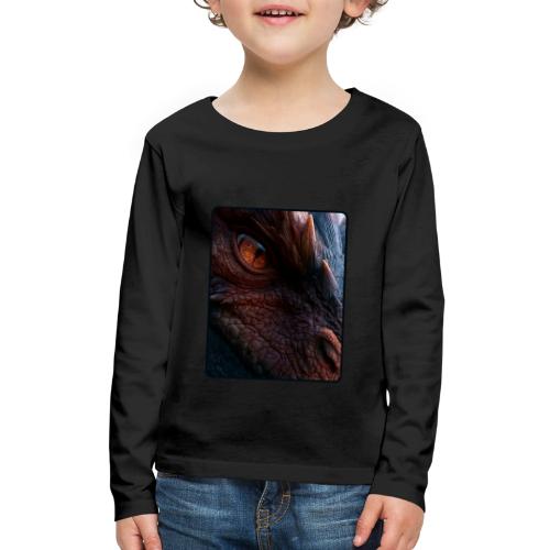Fierce Ancient Dragon Portrait Design - Kids' Premium Long Sleeve T-Shirt