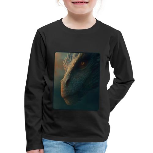 Golden Eye Dragon Close-Up Design - Kids' Premium Long Sleeve T-Shirt