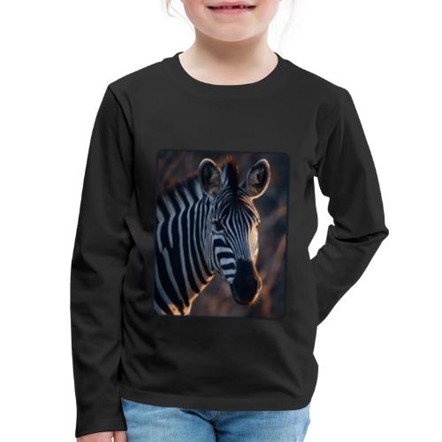 Majestic Zebra Sunset Portrait Design - Kids' Premium Long Sleeve T-Shirt