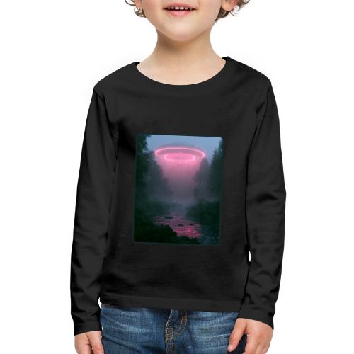 Neon UFO Forest River Design - Kids' Premium Long Sleeve T-Shirt