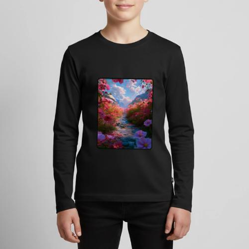 Dreamy Cosmos Valley Landscape Art - Kids' Premium Long Sleeve T-Shirt
