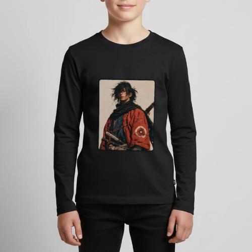 Young Samurai Warrior Portrait - Kids' Premium Long Sleeve T-Shirt