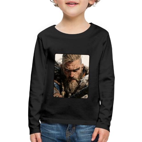 Fierce Viking Warrior Portrait - Kids' Premium Long Sleeve T-Shirt