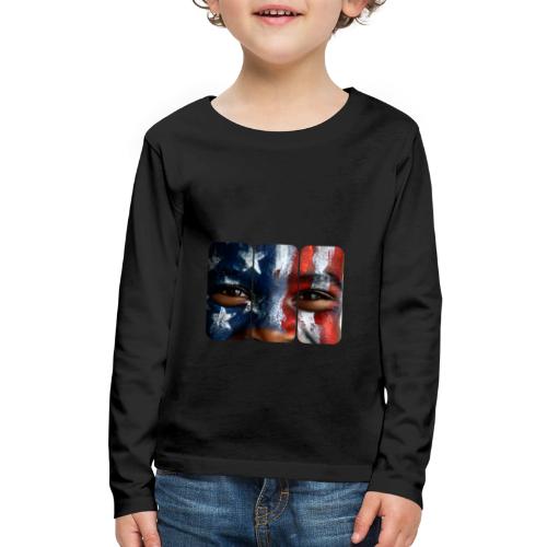 USA: Three Panels of Pride - Kids' Premium Long Sleeve T-Shirt