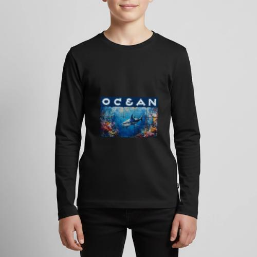 Ocean: Synthwave Shark - Kids' Premium Long Sleeve T-Shirt