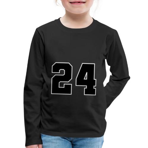 Varsity Number 24 College Font - Kids' Premium Long Sleeve T-Shirt