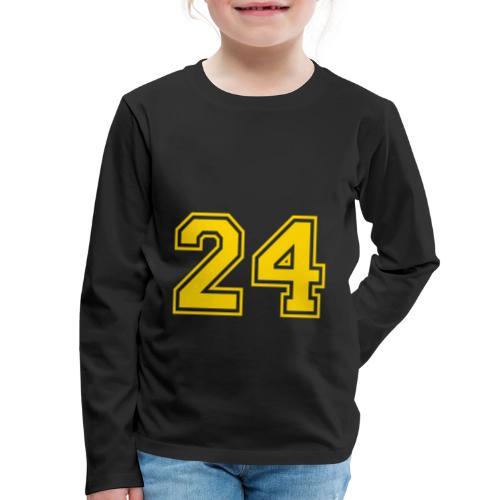 Number 24 in a classic athletic collegiate font - Kids' Premium Long Sleeve T-Shirt