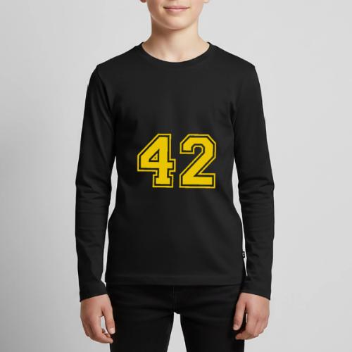 Number 42 in a classic athletic collegiate font - Kids' Premium Long Sleeve T-Shirt