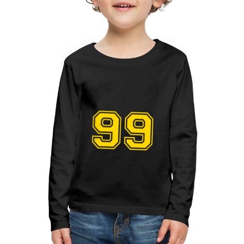 Number 99 in a classic athletic collegiate font - Kids' Premium Long Sleeve T-Shirt
