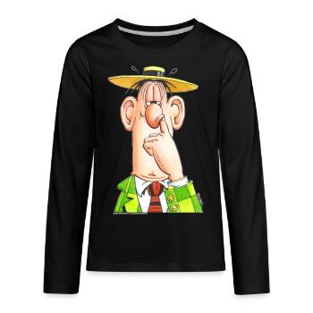 Nose Picker - Kids' Premium Long Sleeve T-Shirt - black - Front - AI Model Kid Male (0cm)