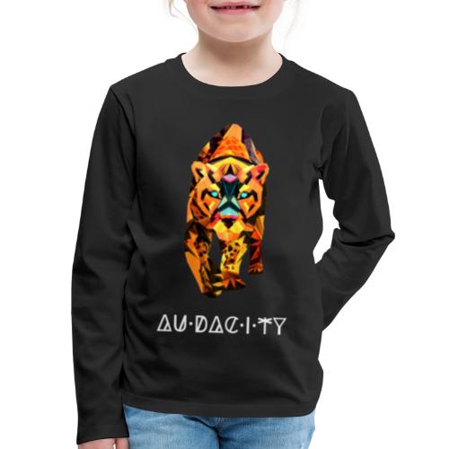 Audacity T shirt Design white letter - Kids' Premium Long Sleeve T-Shirt