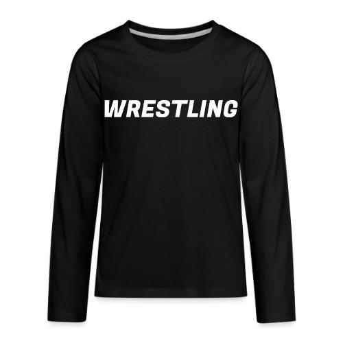 WRESTLING - Heavy Type / White - Kids' Premium Long Sleeve T-Shirt