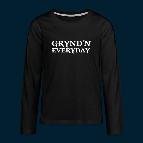 Grynd'n White Logo - Kids' Premium Long Sleeve T-Shirt