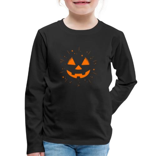 SKM Pumpkin Face & Stars, Orange - Kids' Premium Long Sleeve T-Shirt