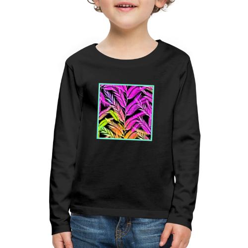 Colorful Neon Foliage: Artful Charm - Kids' Premium Long Sleeve T-Shirt