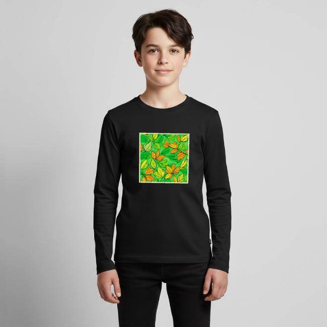 Whimsical Leaf Art: Orange & Yellowish Green