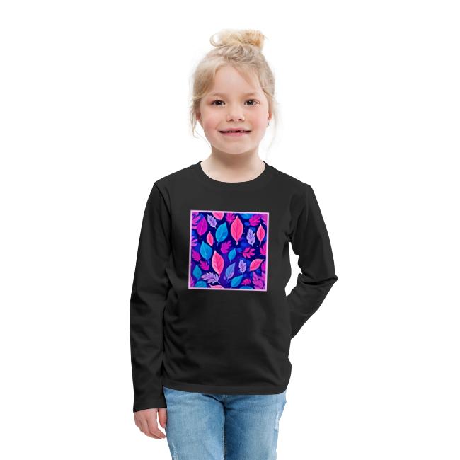 Whimsical Cartoon Leaves: Purple & Pink