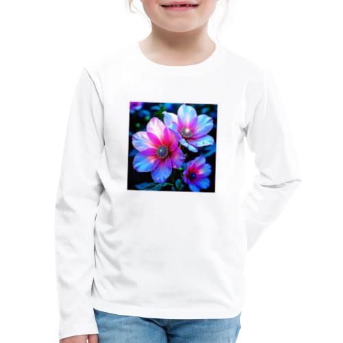 Neon Bloom Flower Magic Glow Design - Kids' Premium Long Sleeve T-Shirt