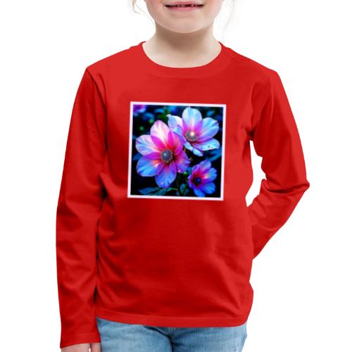 Neon Bloom Flower Magic Glow Design - Kids' Premium Long Sleeve T-Shirt