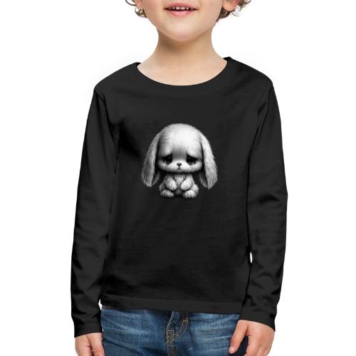 Sad Puppy Meme with Puppy Standing - Kids' Premium Long Sleeve T-Shirt