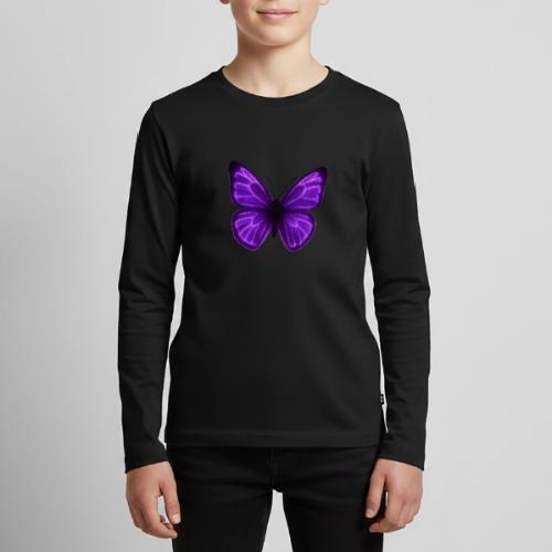 Neon Purple Butterfly - Kids' Premium Long Sleeve T-Shirt