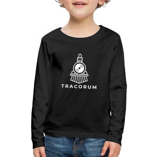 White Outline Cosmic Train Cartoon - Kids' Premium Long Sleeve T-Shirt