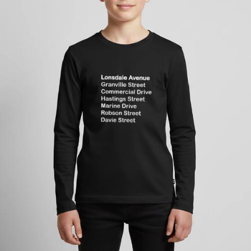 Street Names White Text - Kids' Premium Long Sleeve T-Shirt