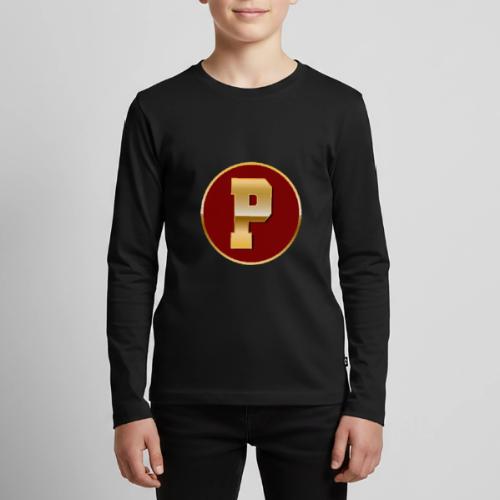 Letter P – Capital Varsity Alphabet Monogram - Kids' Premium Long Sleeve T-Shirt
