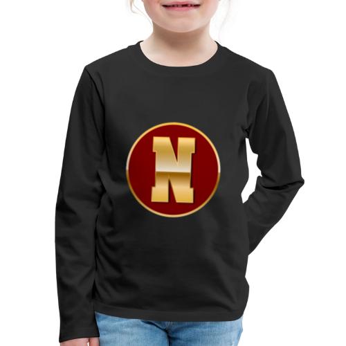 Letter N – Capital Varsity Alphabet Monogram - Kids' Premium Long Sleeve T-Shirt