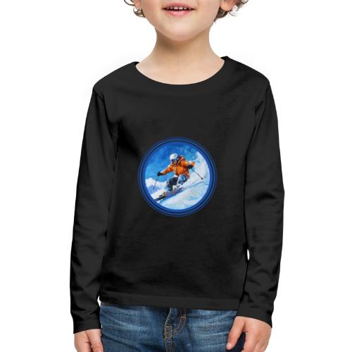 Skiing: On the Edge - Kids' Premium Long Sleeve T-Shirt