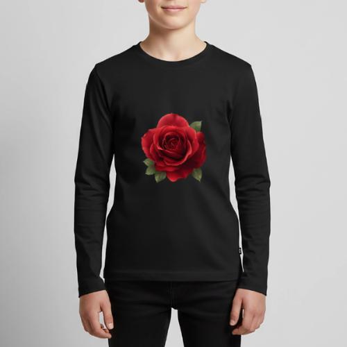 Rose: Crimson Bloom Elegance - Kids' Premium Long Sleeve T-Shirt