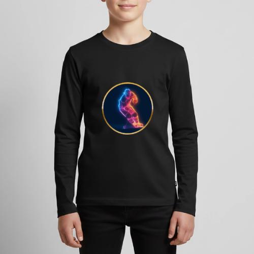 Hockey: Neon Hockey Sketch - Kids' Premium Long Sleeve T-Shirt