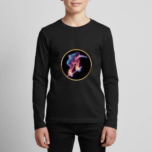 Skateboarding: Neon Skate Orbit - Kids' Premium Long Sleeve T-Shirt
