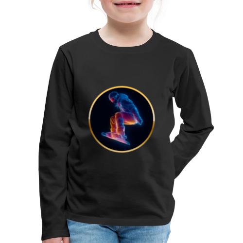 Snowboarding: Arctic Neon Leap - Kids' Premium Long Sleeve T-Shirt