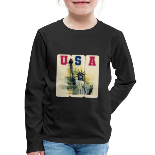 Art illustration of the Statue of Liberty - Kids' Premium Long Sleeve T-Shirt