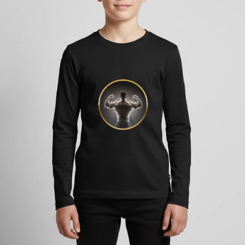 Bodybuilding: Neon Strength Frame - Kids' Premium Long Sleeve T-Shirt