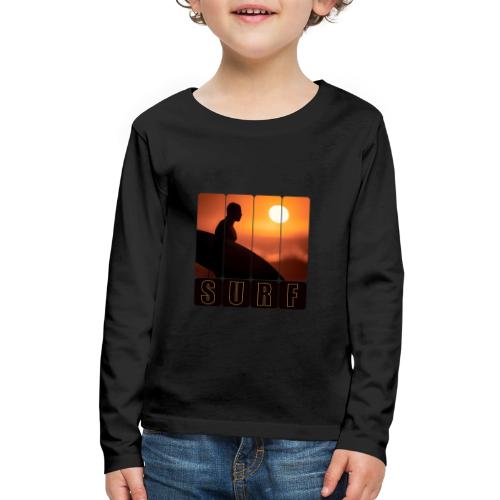 Surfing: Sunset Surf Panels - Kids' Premium Long Sleeve T-Shirt