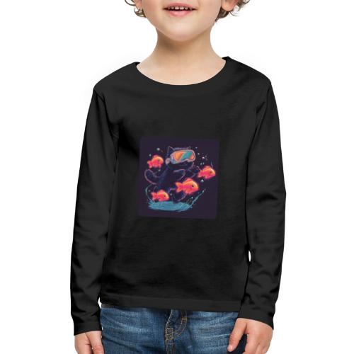 Cyber Cat Splash - Kids' Premium Long Sleeve T-Shirt