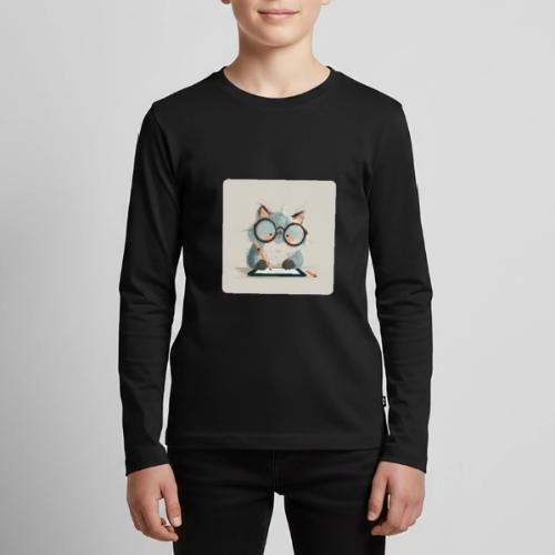 Creative Cat Digital Artist Illustration - Kids' Premium Long Sleeve T-Shirt