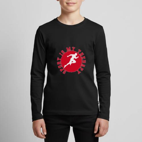 Sport Is My Therapy – Running Motivation Badge - Kids' Premium Long Sleeve T-Shirt