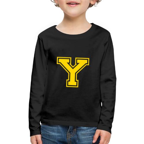 Letter Y – Capital Athletic Alphabet Monogram - Kids' Premium Long Sleeve T-Shirt