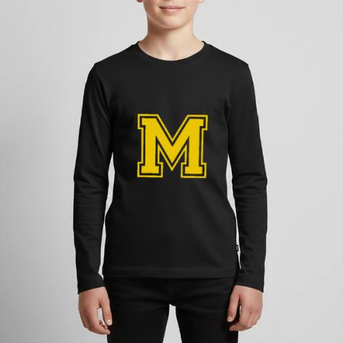 Letter M – Capital Athletic Alphabet Monogram - Kids' Premium Long Sleeve T-Shirt