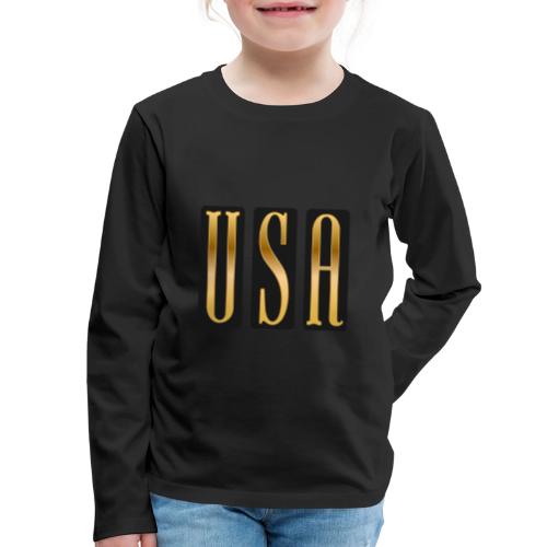 USA Gold Monolith - Kids' Premium Long Sleeve T-Shirt