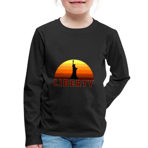 USA: Sunset Liberty Bold - Kids' Premium Long Sleeve T-Shirt