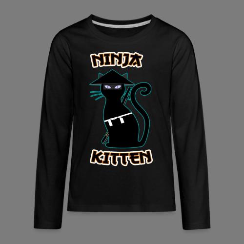 Ninja cat samurai kitten Assassin kitty Meow - Kids' Premium Long Sleeve T-Shirt
