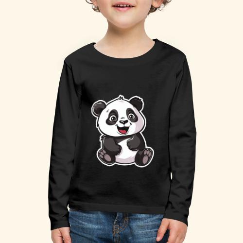 Exuberant Panda Buddy Sticker - Kids' Premium Long Sleeve T-Shirt