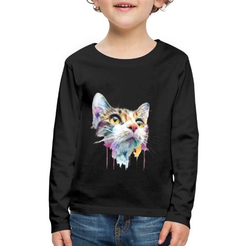 Chromatic Cat Splash - Kids' Premium Long Sleeve T-Shirt