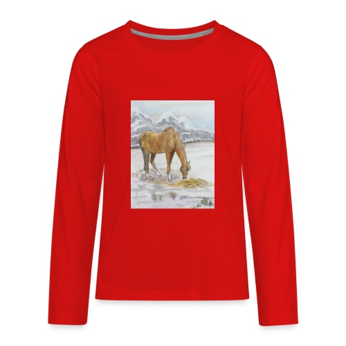 Horse grazing - Kids' Premium Long Sleeve T-Shirt