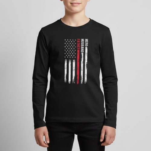 American Best Dad Hero Husband Father - Kids' Premium Long Sleeve T-Shirt