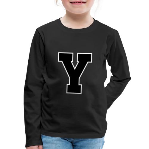 Varsity Letter Y Collegiate Alphabet Art - Kids' Premium Long Sleeve T-Shirt